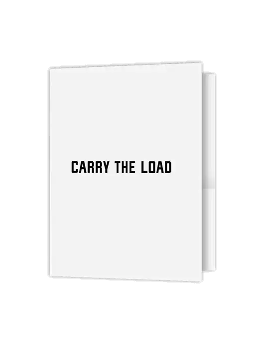 White Presentation Folder with Dual Pockets w/Carry The Load Logo