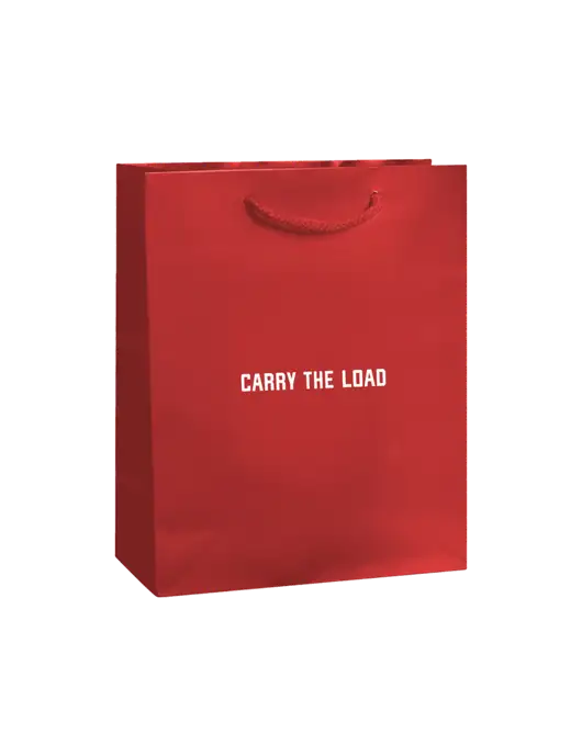 Red Gift Bag Gloss 8x10 w/Carry The Load Logo