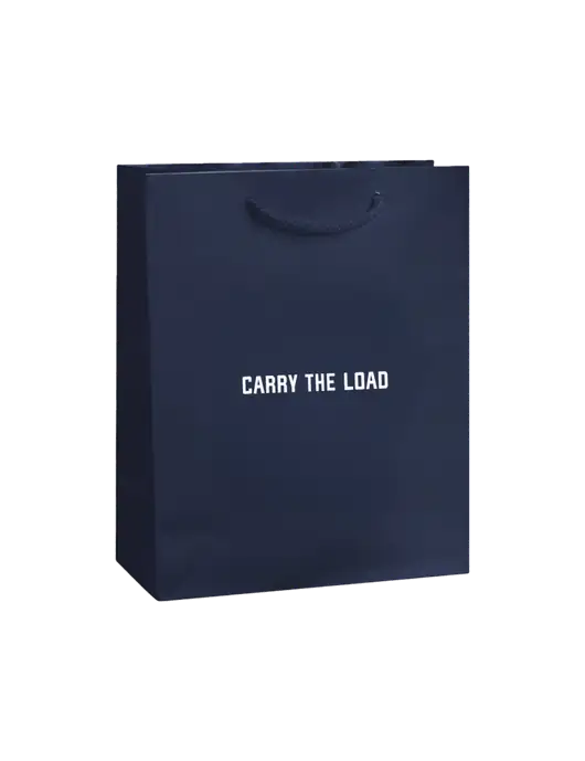 Dark Navy Gift Bag Gloss 8x10 w/Carry The Load Logo