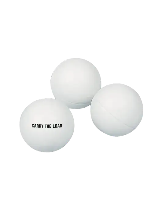 3-Pack 1-Star White Ping Pong Balls w/Carry The Load Logo