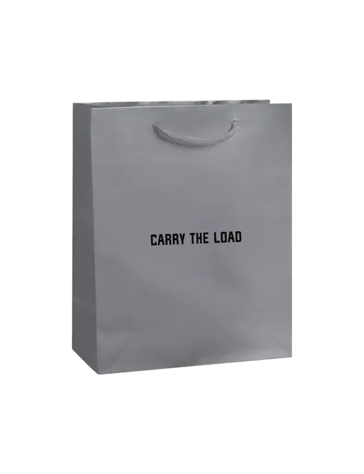 Light Grey Gift Bag Gloss 8x10 w/Carry The Load Logo