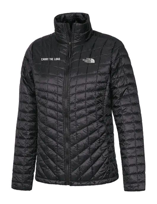 North Face Womens Matte Black ThermoBall Trekker Jacket w/Carry The Load Logo