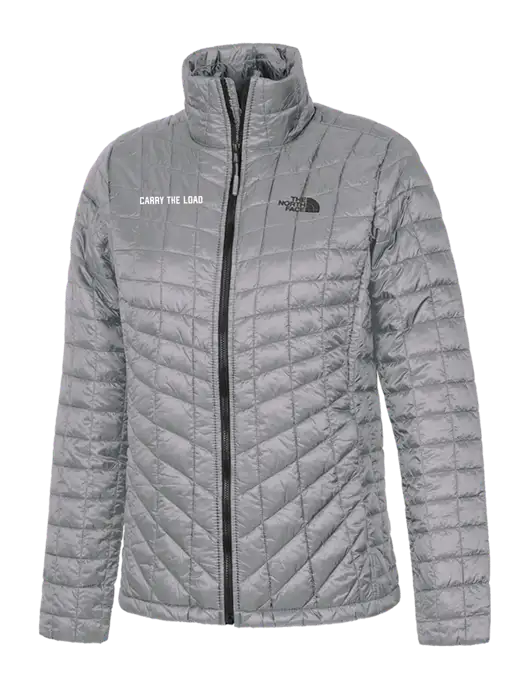 North Face Womens Medium Grey ThermoBall Trekker Jacket w/Carry The Load Logo
