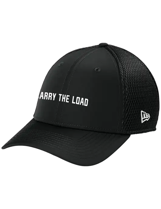 New Era 39THIRTY Performance Stretch Black Mesh Cap w/Carry The Load Logo