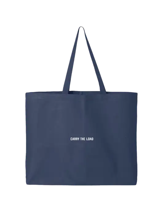 Sturdy Canvas Navy Tote w/Carry The Load Logo