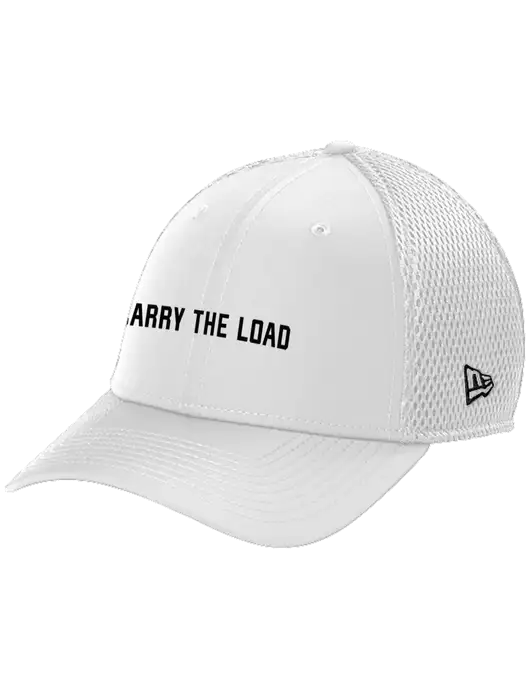 New Era 39THIRTY Performance Stretch White Mesh Cap w/Carry The Load Logo