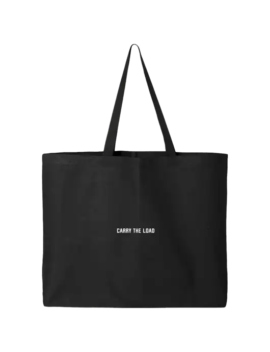 Sturdy Canvas Black Tote w/Carry The Load Logo