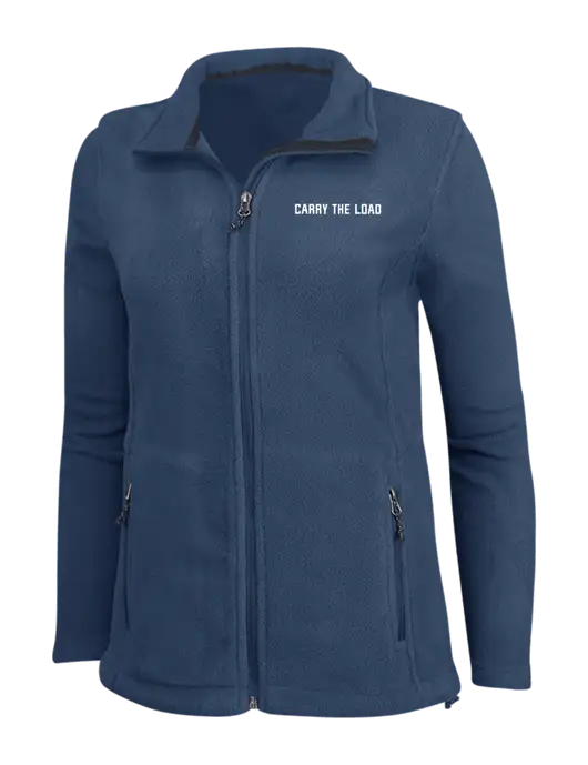 Womens Light Navy Fleece Jacket w/Carry The Load Logo