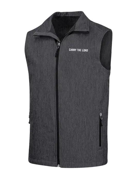 Charcoal Grey Heather Core Soft Shell Vest w/Carry The Load Logo
