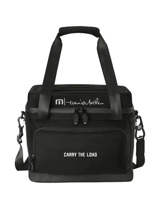 TravisMathew Black Cruise 24-Can Cooler w/Carry The Load Logo