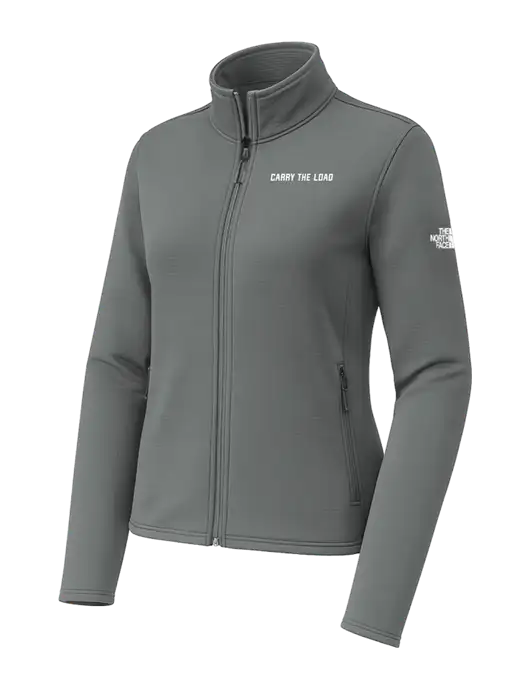The North Face Womens Aim Full-Zip Dark Medium Grey Fleece Jacket w/Carry The Load Logo