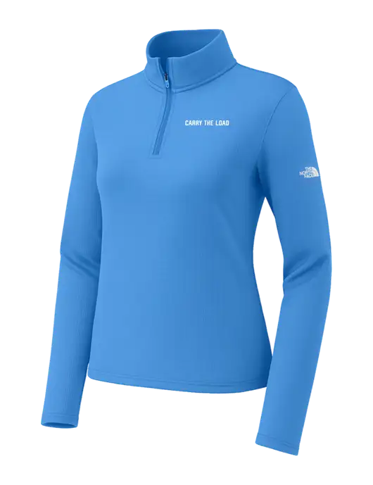 The North Face Womens Aim 1/4-Zip Light Royal Fleece w/Carry The Load Logo