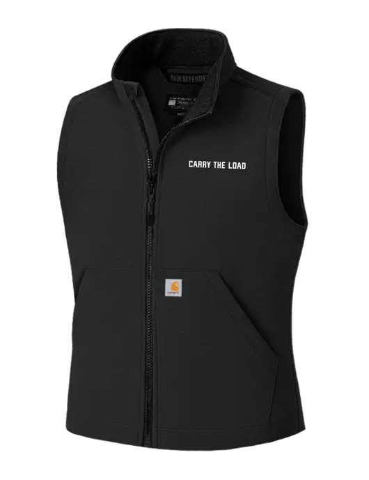 Carhartt Rain Defender Black Soft Shell Vest w/Carry The Load Logo