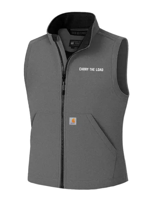 Carhartt Rain Defender Dark Medium Grey Soft Shell Vest w/Carry The Load Logo