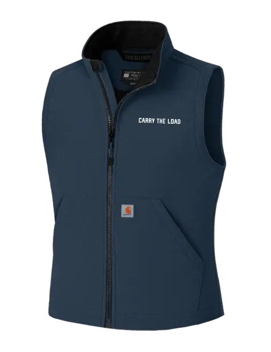 Carhartt Rain Defender Dark Navy Soft Shell Vest w/Carry The Load Logo