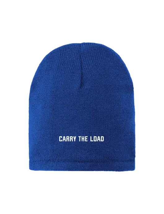 Dark Royal Fleece-Lined Beanie Cap w/Carry The Load Logo