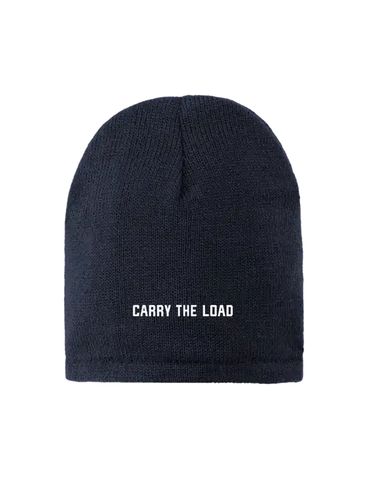 Dark Navy Fleece-Lined Beanie Cap w/Carry The Load Logo
