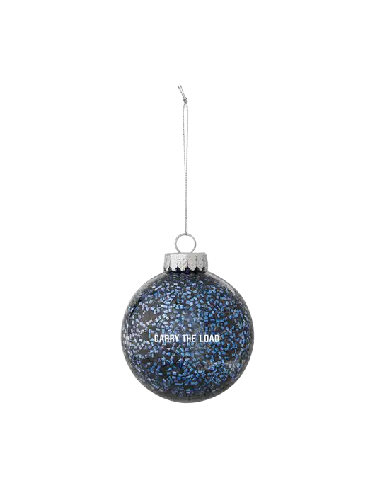 Dark Blue Shimmer Sphere Ornament w/Carry The Load Logo