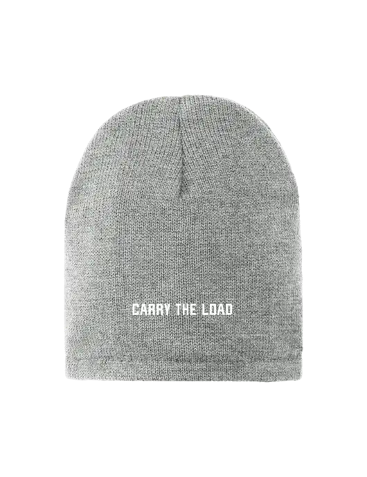 Dark Medium Grey Fleece-Lined Beanie Cap w/Carry The Load Logo