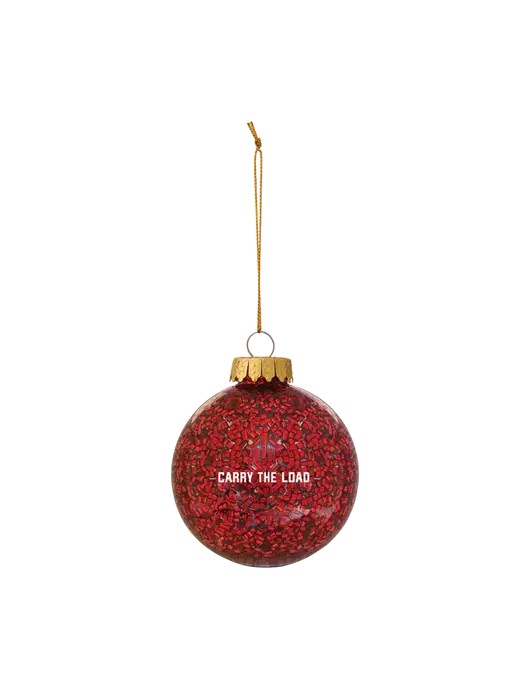 Red Shimmer Sphere Ornament w/Carry The Load Logo