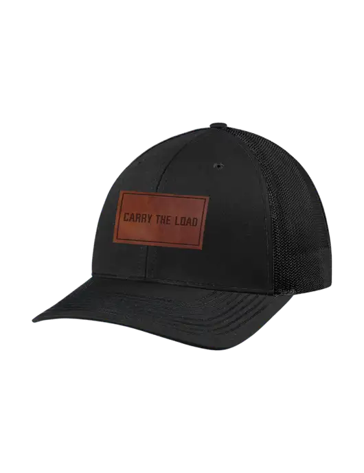 Richardson Adjustable Snapback Original 112 Trucker Cap Black w/Black Mesh w/Carry The Load Logo
