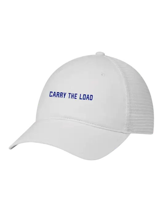 Richardson 111 Garment Washed Trucker Cap White w/White Mesh w/3D Carry The Load Logo