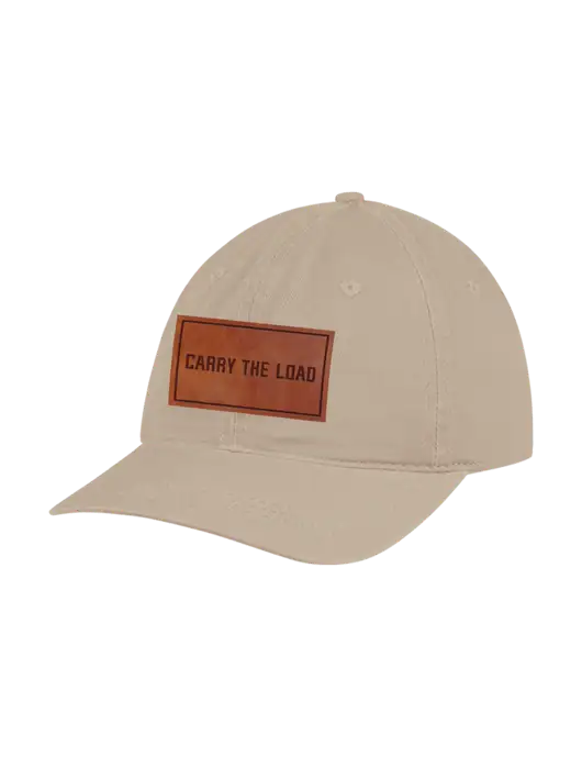Garment Washed Unstructured Twill Tan Cap w/Carry The Load Logo