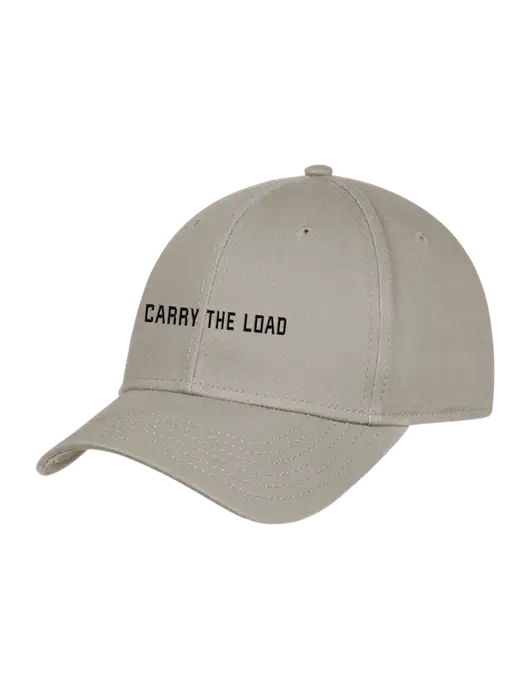 Tan Structured Cap Hook & Loop w/3D Carry The Load Logo