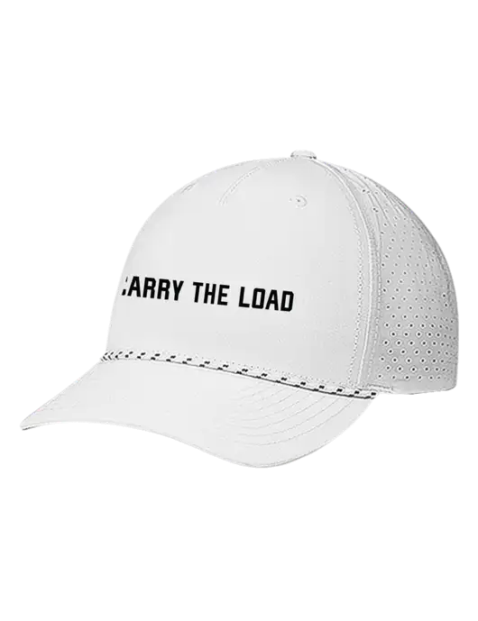 Richardson Laser Perf Performance White/White-Black Rope Cap w/Carry The Load Puff Logo