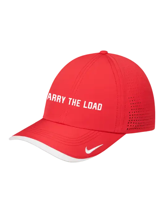 Nike Red/White Dri-FIT Perforated Performance Cap w/Carry The Load Puff Logo