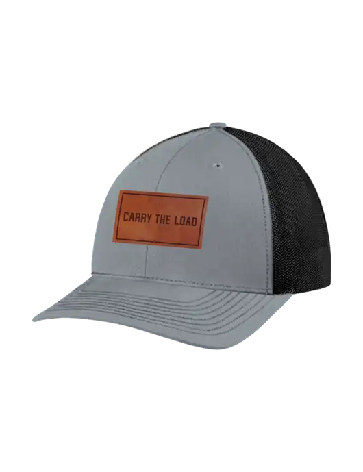 Richardson Adjustable Snapback Original 112 Trucker Cap Heather Grey w/Black Mesh w/Carry The Load Logo