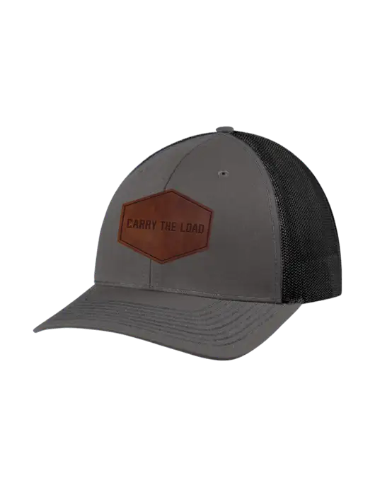 Richardson Adjustable Snapback Original 112 Trucker Cap Dark Grey w/Black Mesh w/Carry The Load Logo