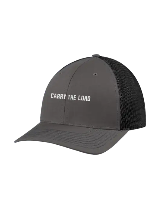 Richardson Adjustable Snapback Original 112 Trucker Cap Dark Grey w/Black Mesh w/3D Carry The Load Logo