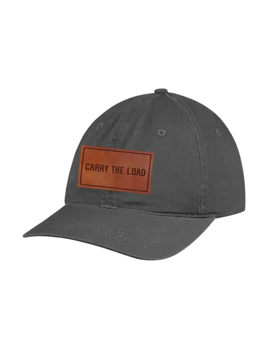 Garment Washed Unstructured Twill Charcoal Cap w/Carry The Load Logo