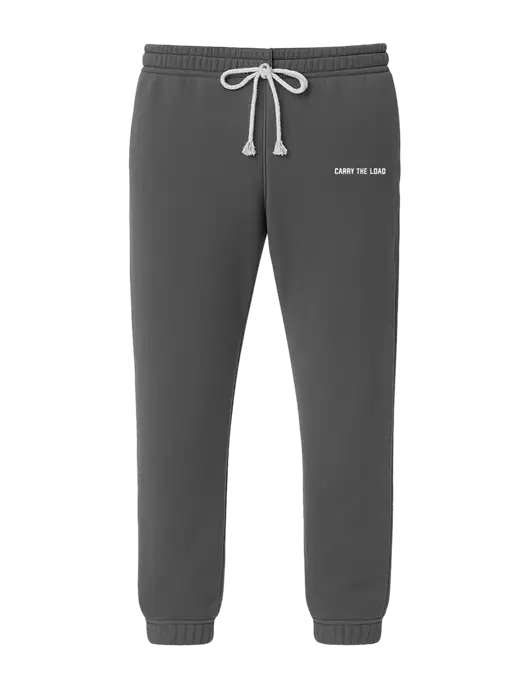 Comfort Colors Garment-Dyed Dark Grey Lightweight Fleece Sweatpants w/Carry The Load Logo
