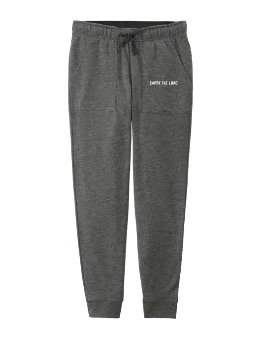 Womens Posicharge Tri-blend Wicking Dark Grey Heather Triad Solid Fleece Jogger w/Carry The Load Logo