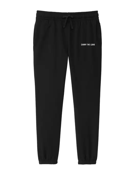 District Womens Black Fleece Sweatpants w/Carry The Load Logo