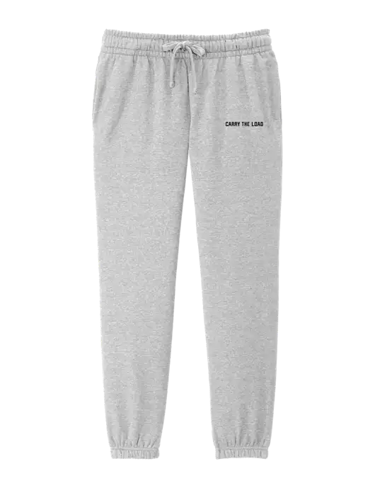 District Womens Light Heather Grey Fleece Sweatpants w/Carry The Load Logo