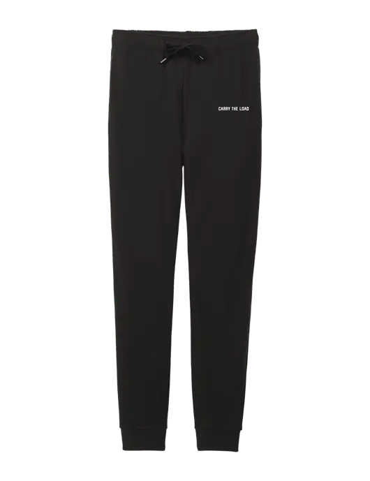 District Womens Black Mid-Rise Fleece Jogger w/Carry The Load Logo