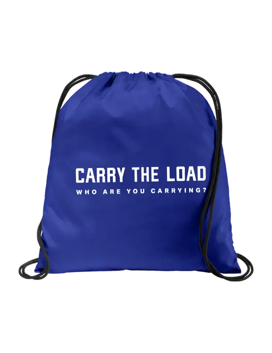Drawstring  Royal Cinch Pack w/Carry The Load Tagline Logo