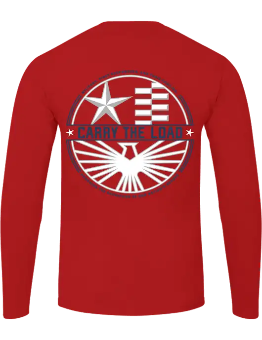 Ring Spun Dark Red 4.5 oz Long Sleeve T-Shirt w/Participant Logo, 15 Year Logo